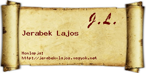Jerabek Lajos névjegykártya